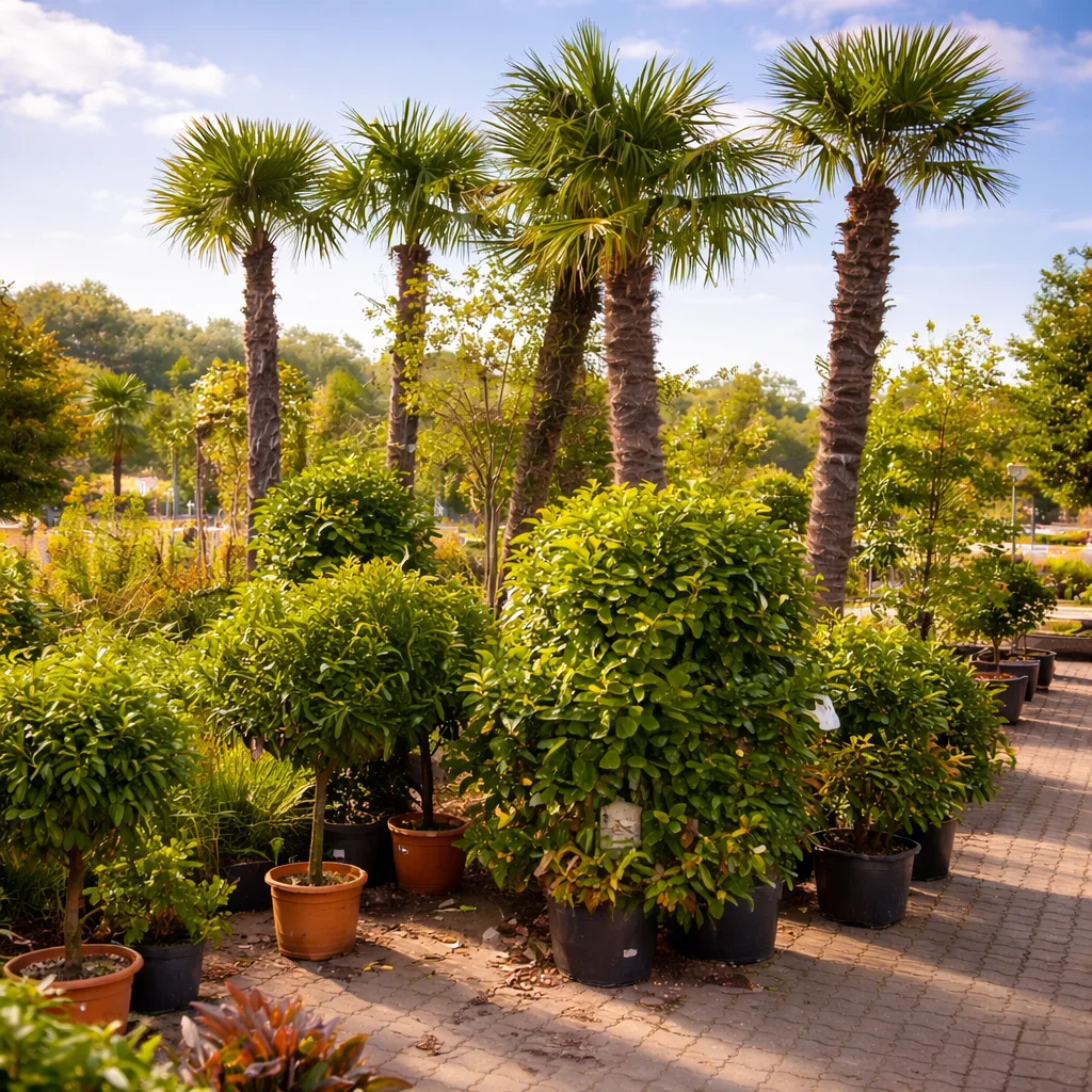 Palmen en olijfbomen bij Tuincentrum Daniëls