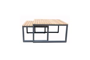 2 Dlg. Stefano koffietafel teak top