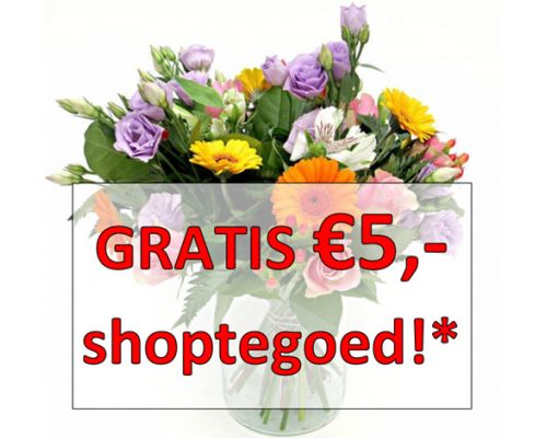 Boeket medium proef + 5,- shoptegoed