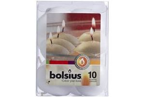 Drijfkaars d4.5cm wit 10st