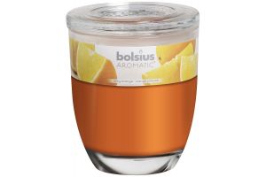 Geurkaars in glas met deksel.