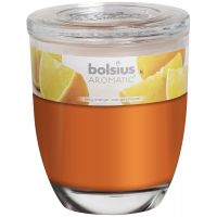 Geurkaars in glas met deksel.