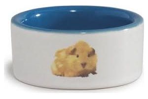 Hamstervoerbak keramiek blauw