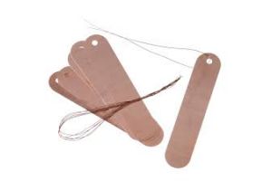 Hangetiketten koper h 9.5 cm 6 stuks