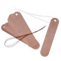 Hangetiketten koper h 9.5 cm 6 stuks