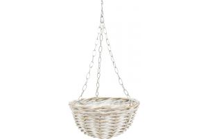Hanging basket rotan white wash