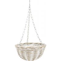 Hanging basket rotan white wash