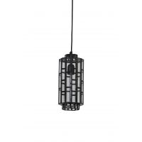 Hanglamp d15h31cm zwart+glas - afbeelding 2