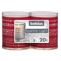 Kaars in houder sparkle lint 2st