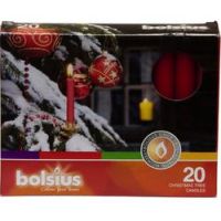 Kerstboomkaars d1.3h9.7cm rood 20st