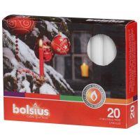 Kerstboomkaars d1.3h9.7cm wit 20st