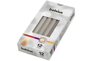 Kaars gotisch d2.4h24.5 w.grijs 12st