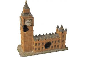 Ornament big ben 17cm bruin