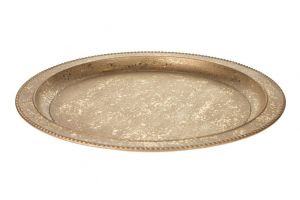 Plate MDF ø 44.5x3.5cm gold-wash