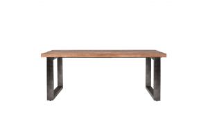 Eettafel Mango massief met metalen poot 240x100 - zwart