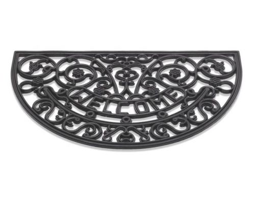 Antiek Welcome Halfrond Zwart 45×75 cm