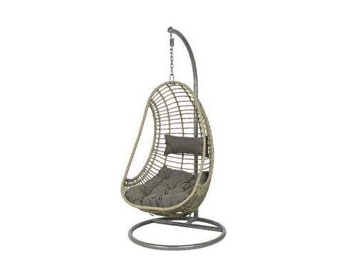 Riga hang chair outdooriron frame with PE wickerwith grey powdercoated frame