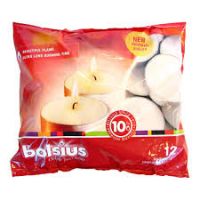 Theelicht maxi 10u wit zak 12st