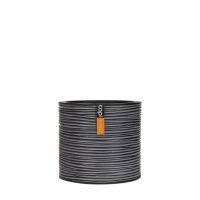 Vaas cylinder  Rib 14x14x14 zwart