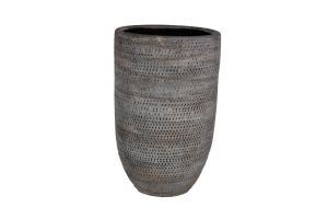 Vaas luca d19h30cm grijs/bruin