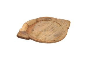 Vintage wooden capati plate with handle 60x42x5cm assorted natural