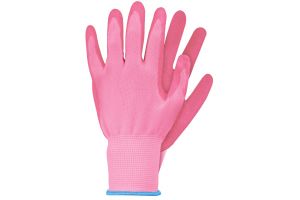 Werkhandschoenen, maat S, latex roze