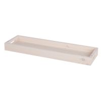 Wooden rectangle tray 18x58x4.8cm white